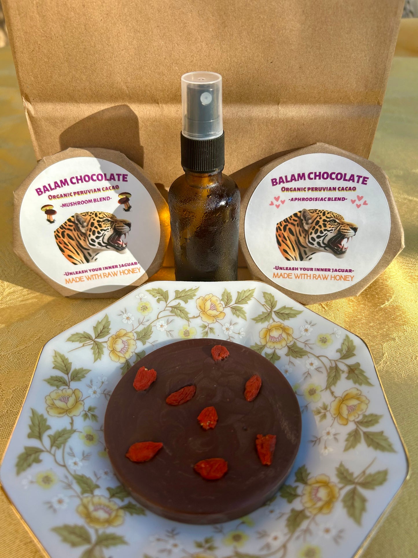 Chocolate Sampler Gift Bag with 2oz Sweet Almond Flower Hydrosol