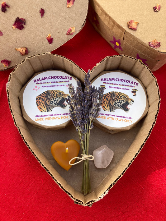 Heart Chocolate Gift Box 4 Pack with Heart candle
